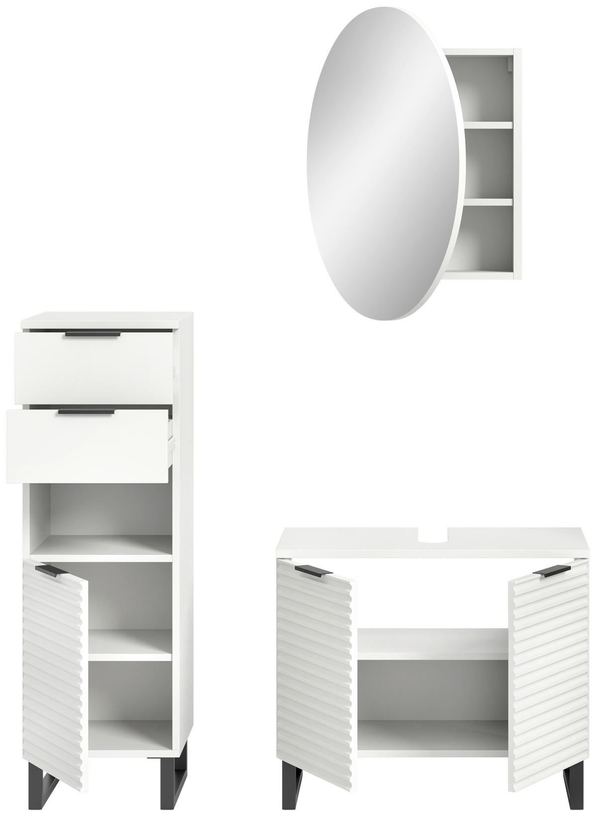 KOPALNICA  bela  - črna/bela, Moderno, kovina/leseni material (105cm) - MID.YOU