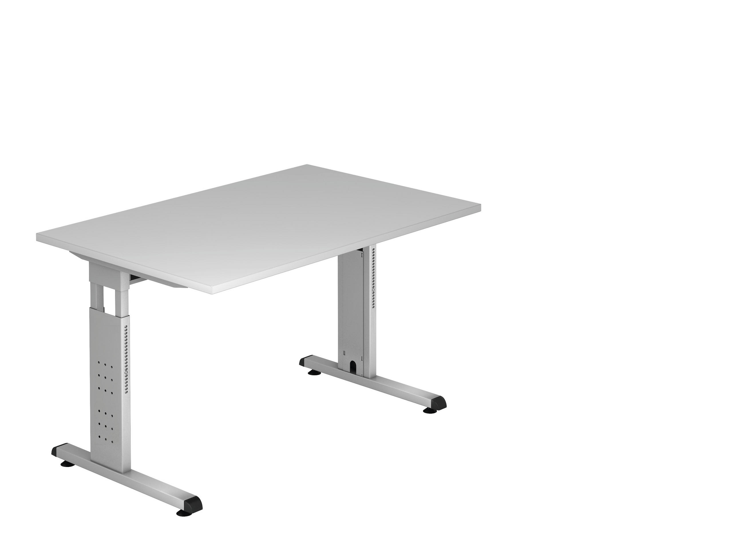 SCHREIBTISCH höhenverstellbar  - Silberfarben/Grau, KONVENTIONELL, Holzwerkstoff/Metall (120/80/65-85cm) - Venda