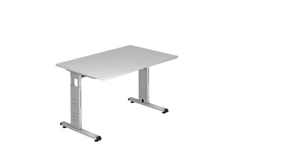 SCHREIBTISCH höhenverstellbar  - Silberfarben/Grau, KONVENTIONELL, Holzwerkstoff/Metall (120/80/65-85cm) - Venda