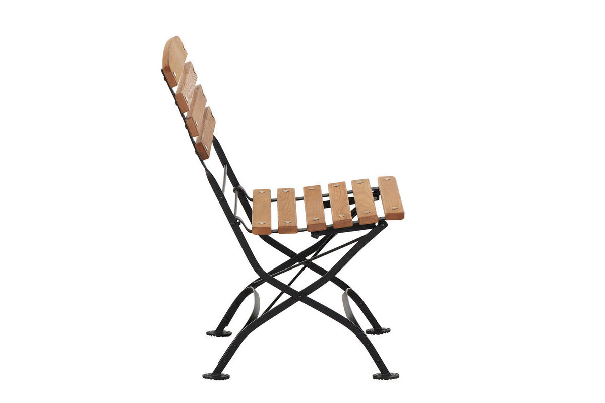 GARTENKLAPPSTUHL Robinie Stahl Robinienfarben, Schwarz  - Robinienfarben/Schwarz, KONVENTIONELL, Holz/Metall (60/87/57cm) - Siena Garden