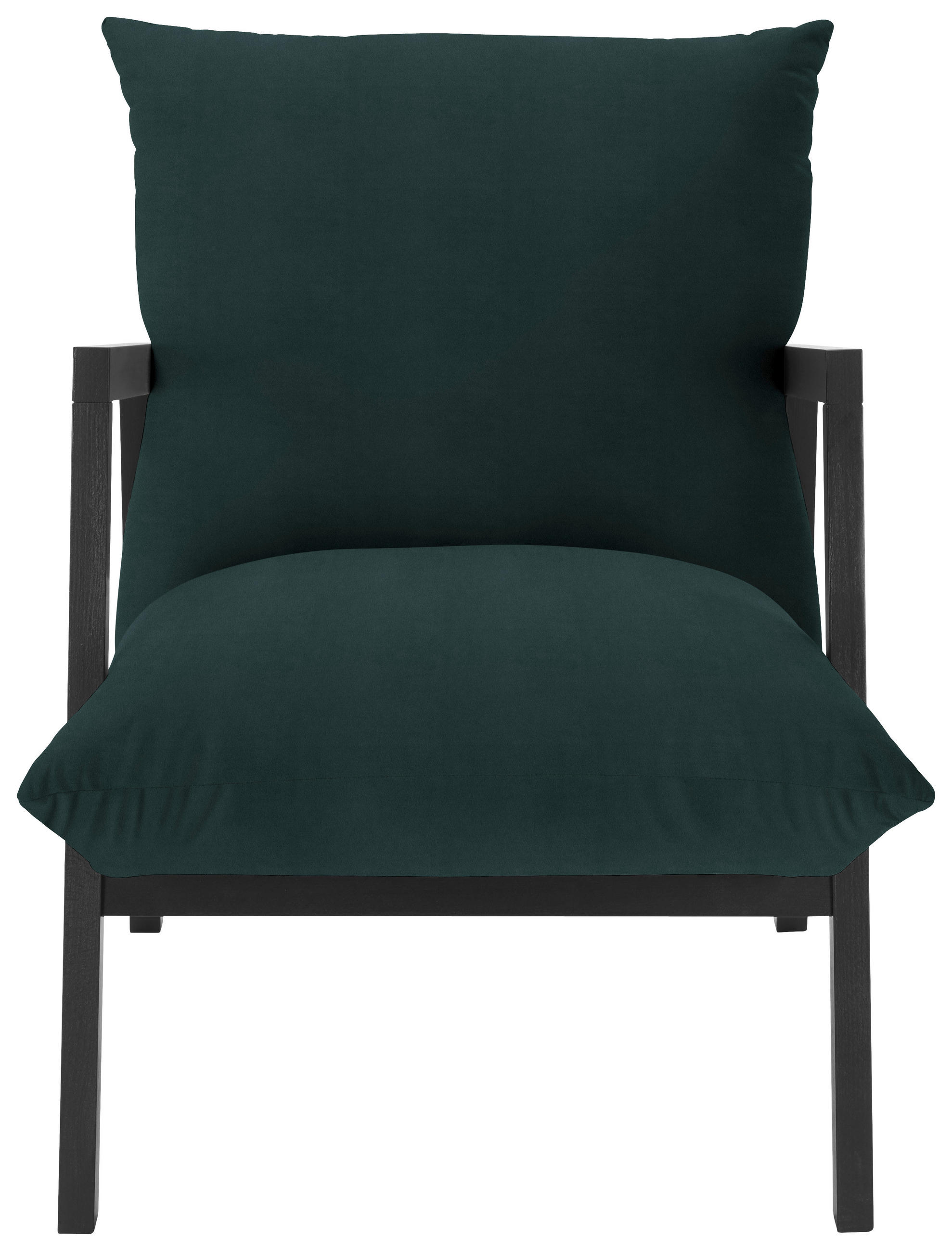 SESSEL in Mikrofaser Dunkelgrün  - Wengefarben/Dunkelgrün, Design, Holz/Textil (63/76/80cm) - Carryhome