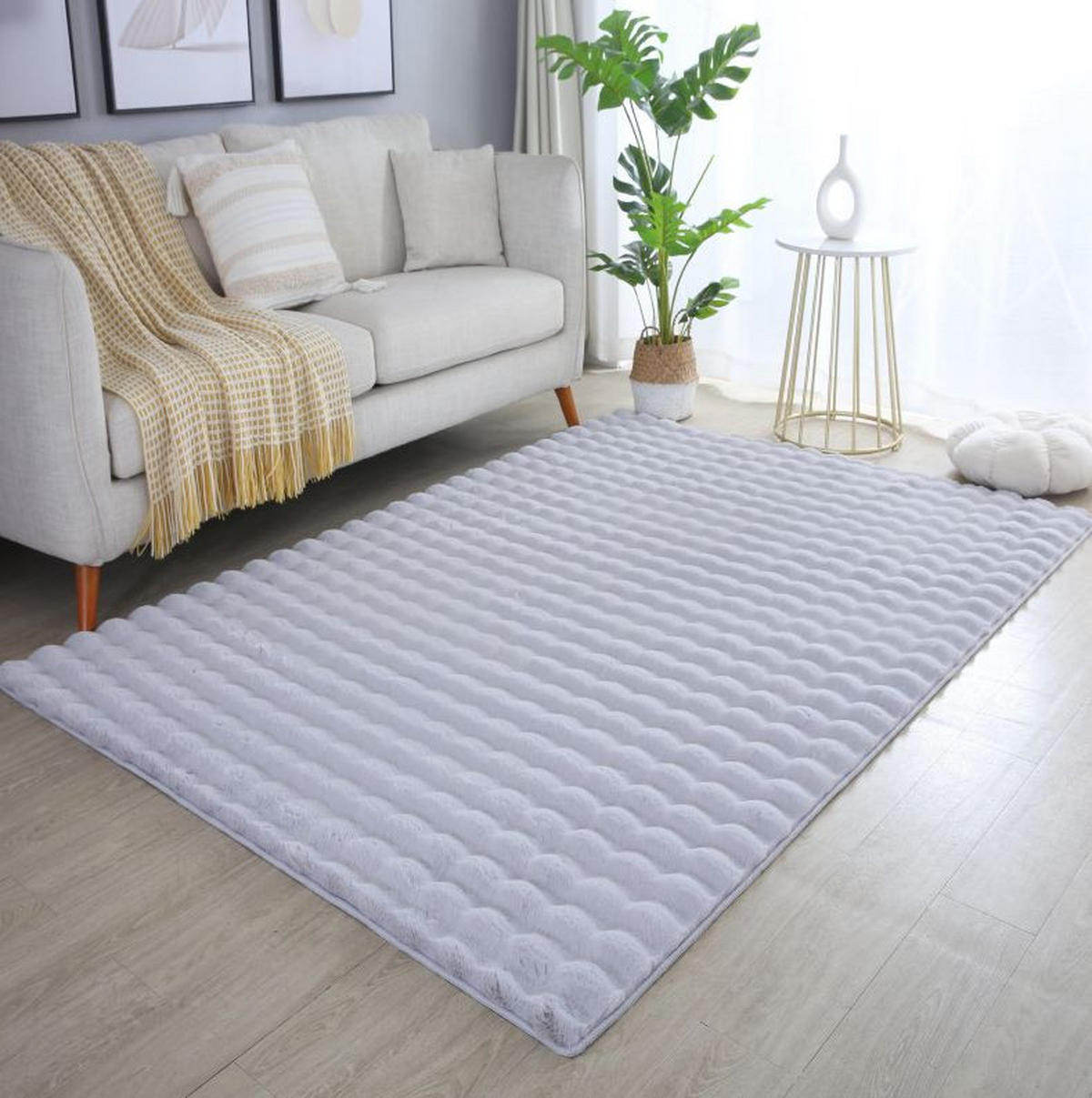 HOCHFLORTEPPICH 120/170 cm AMBIANCE Silberfarben  - Silberfarben, Basics, Textil (120/170cm) - Novel