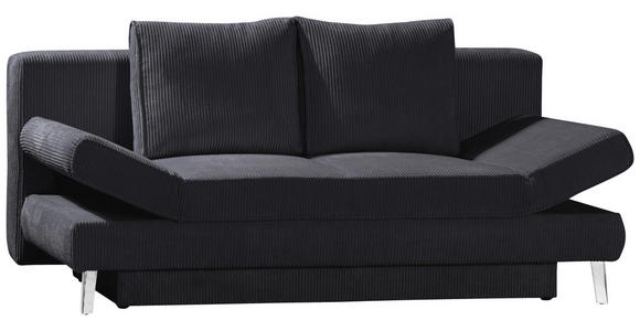 SCHLAFSOFA  in Cord Dunkelgrau  - Chromfarben/Dunkelgrau, Design, Textil/Metall (200/85/90cm) - Xora
