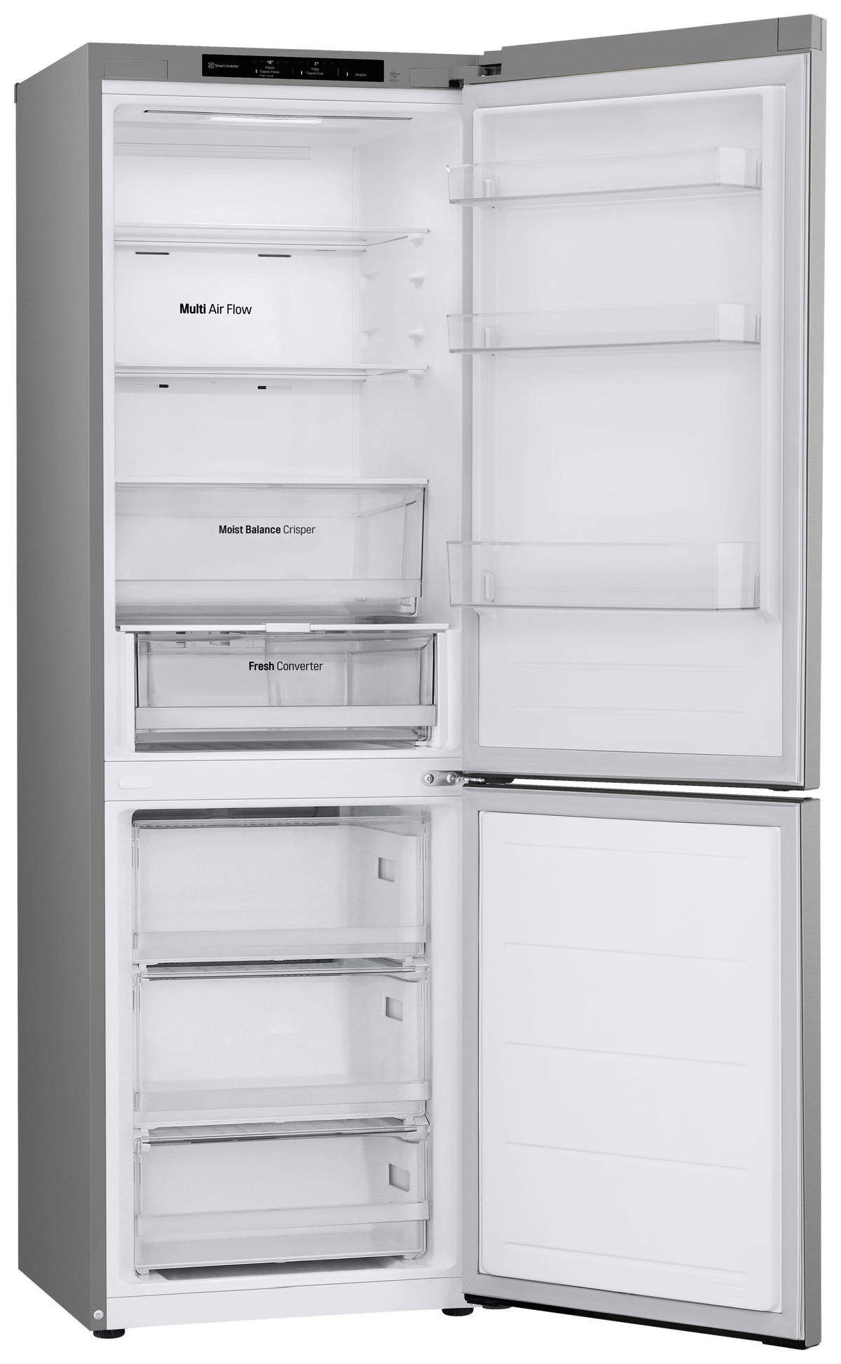 KÜHL-GEFRIER-KOMBINATION 59.5/186/67.5 cm GBV3100CPY  - Silberfarben, Trend, Glas/Kunststoff (59.5/186/67.5cm) - LG