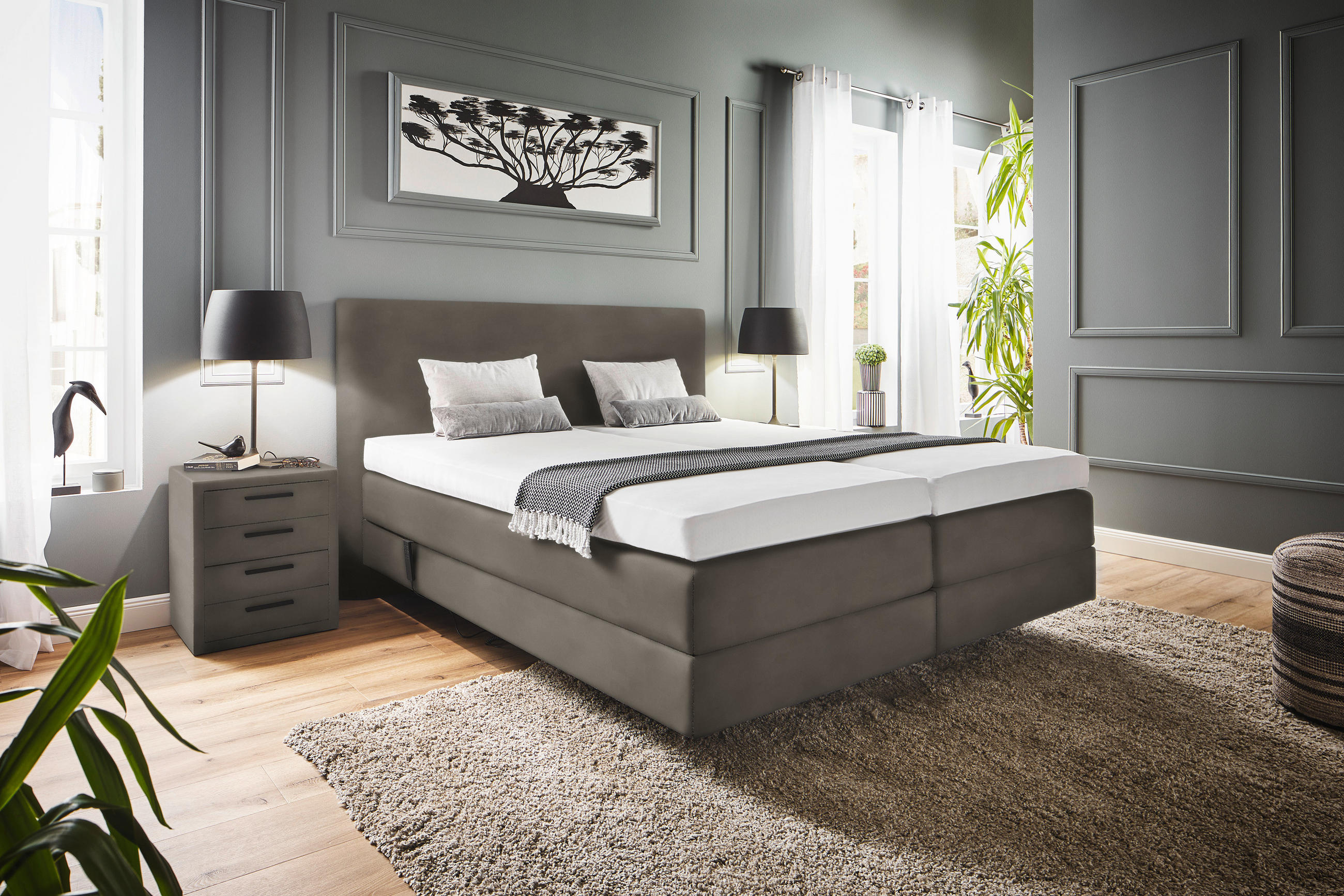 BOXSPRINGBETT 200/200 cm  in Taupe  - Taupe, Konventionell, Holz/Textil (200/200cm) - Dieter Knoll