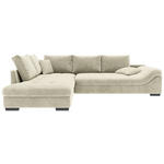 ECKSOFA Naturfarben Cord Zierkissen, Rückenkissen, Rücken echt  - Schwarz/Naturfarben, KONVENTIONELL, Holz/Textil (202/298cm) - Carryhome