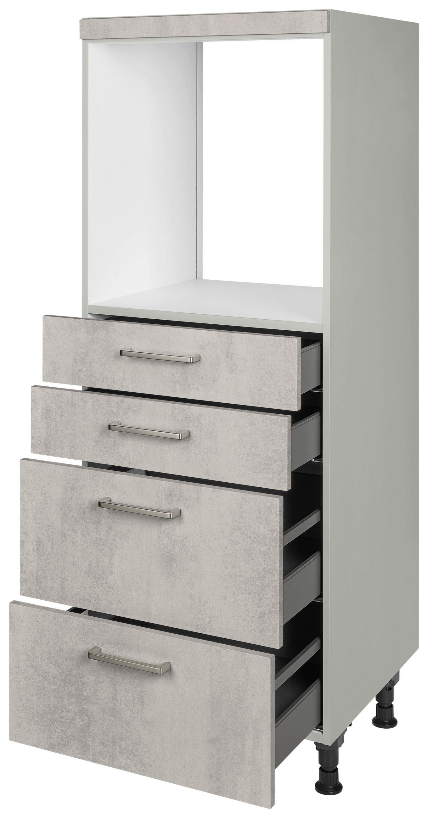 GERÄTEUMBAUSCHRANK 60/168/58 cm  in Hellgrau  - Edelstahlfarben/Hellgrau, MODERN, Holzwerkstoff/Metall (60/168/58cm) - Nobilia