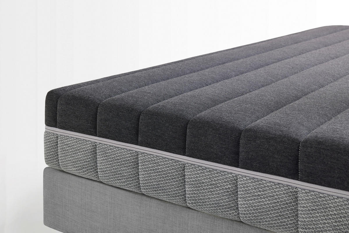 KOMFORTSCHAUMMATRATZE Optimum Support 140/200 cm Höhe ca. 16 cm  - Schwarz/Grau, Basics, Textil (140/200cm) - Yatas