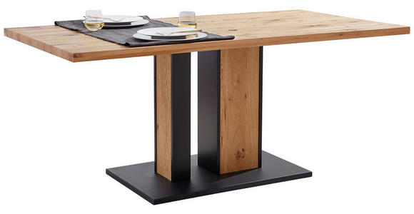 ESSTISCH in Holz, Metall 180/90/76 cm  - Eichefarben/Anthrazit, Natur, Holz/Metall (180/90/76cm) - Linea Natura
