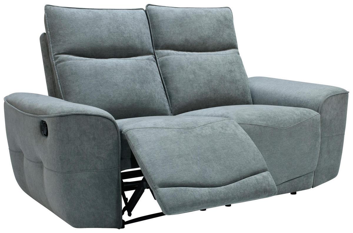 KÉTÜLÉSES KANAPÉ fém, műanyag, textil, faalapú anyag szürke  - fekete/szürke, Konventionell, műanyag/faalapú anyag (170cm) - Celina Home