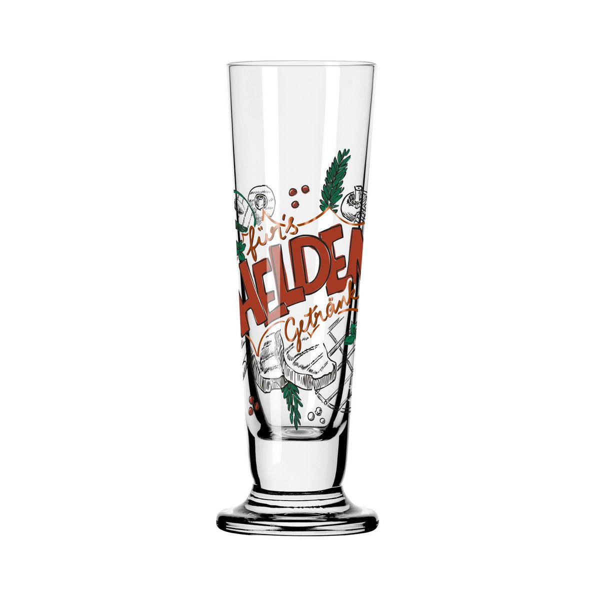 SCHNAPSGLAS 52 ml  - Rot/Schwarz, LIFESTYLE, Glas (3,5/3,5/11,3cm) - Ritzenhoff