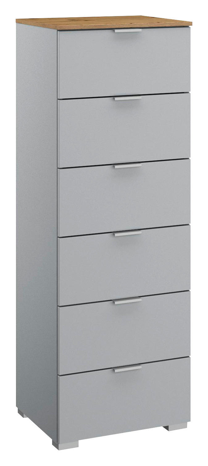 KOMMODE  in 40/119/42 cm  - Eichefarben/Alufarben, Trend, Holzwerkstoff/Kunststoff (40/119/42cm) - Stylife