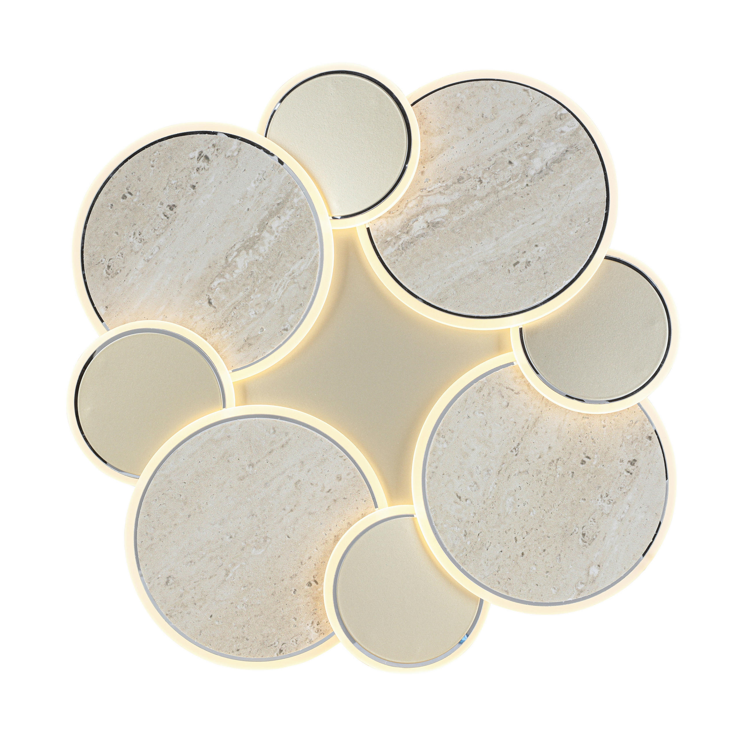 DECKENLEUCHTE  52/6 cm    - Chromfarben/Champagner, Trend, Kunststoff/Metall (52/6cm) - Collett's Monde