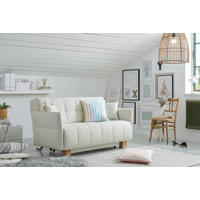 SOFA LEŽAJ bela  - bela/prirodna boja, Dizajnerski, tekstil/drvo (145/92/102cm) - Novel