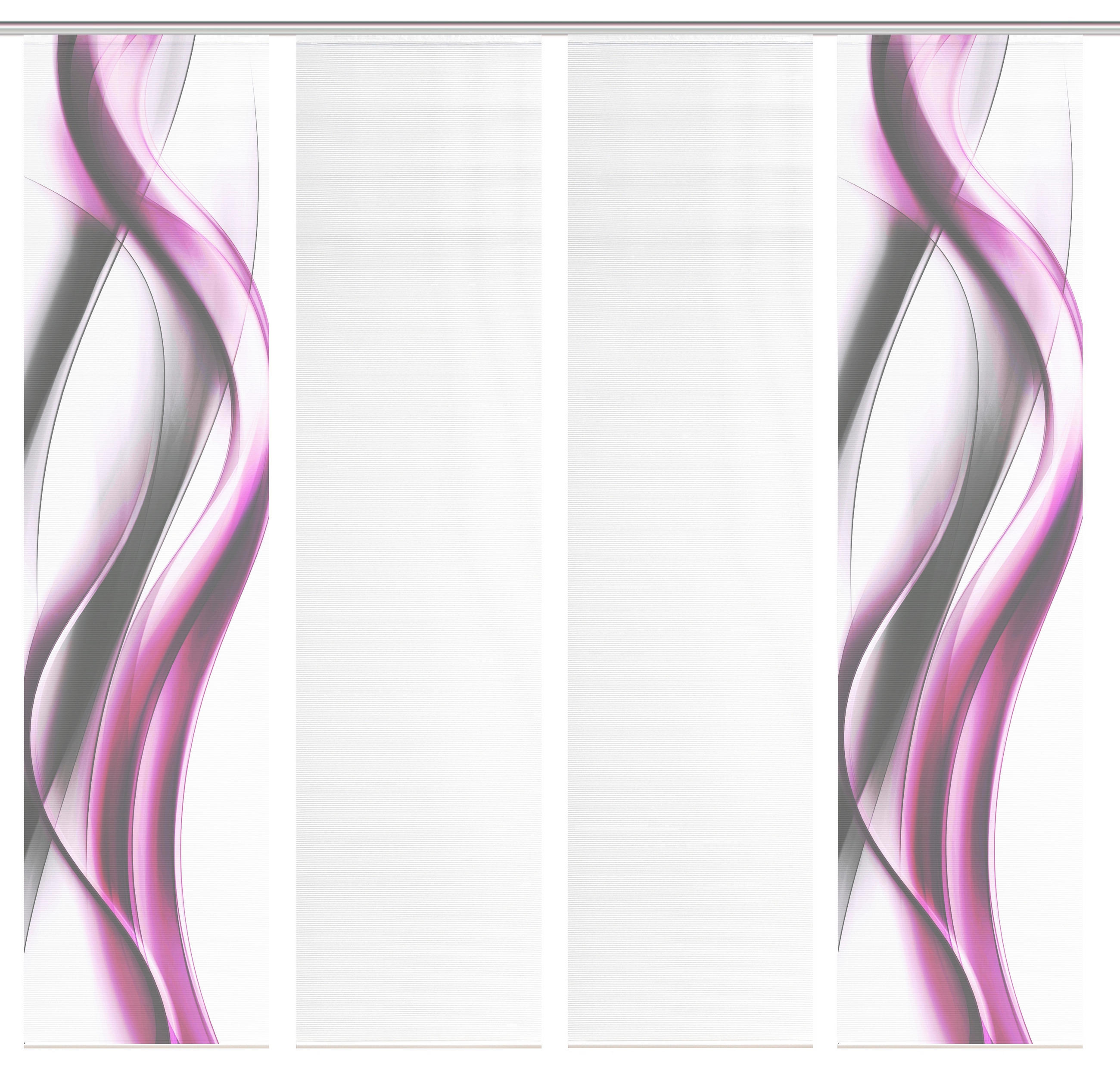 FLÄCHENVORHANG  4 Stück  blickdicht  60/260 cm   - Pink/Weiß, Design, Textil (60/260cm)