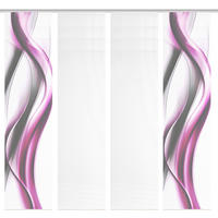 FLÄCHENVORHANG  4 Stück  blickdicht  60/260 cm   - Pink/Weiß, Design, Textil (60/260cm)
