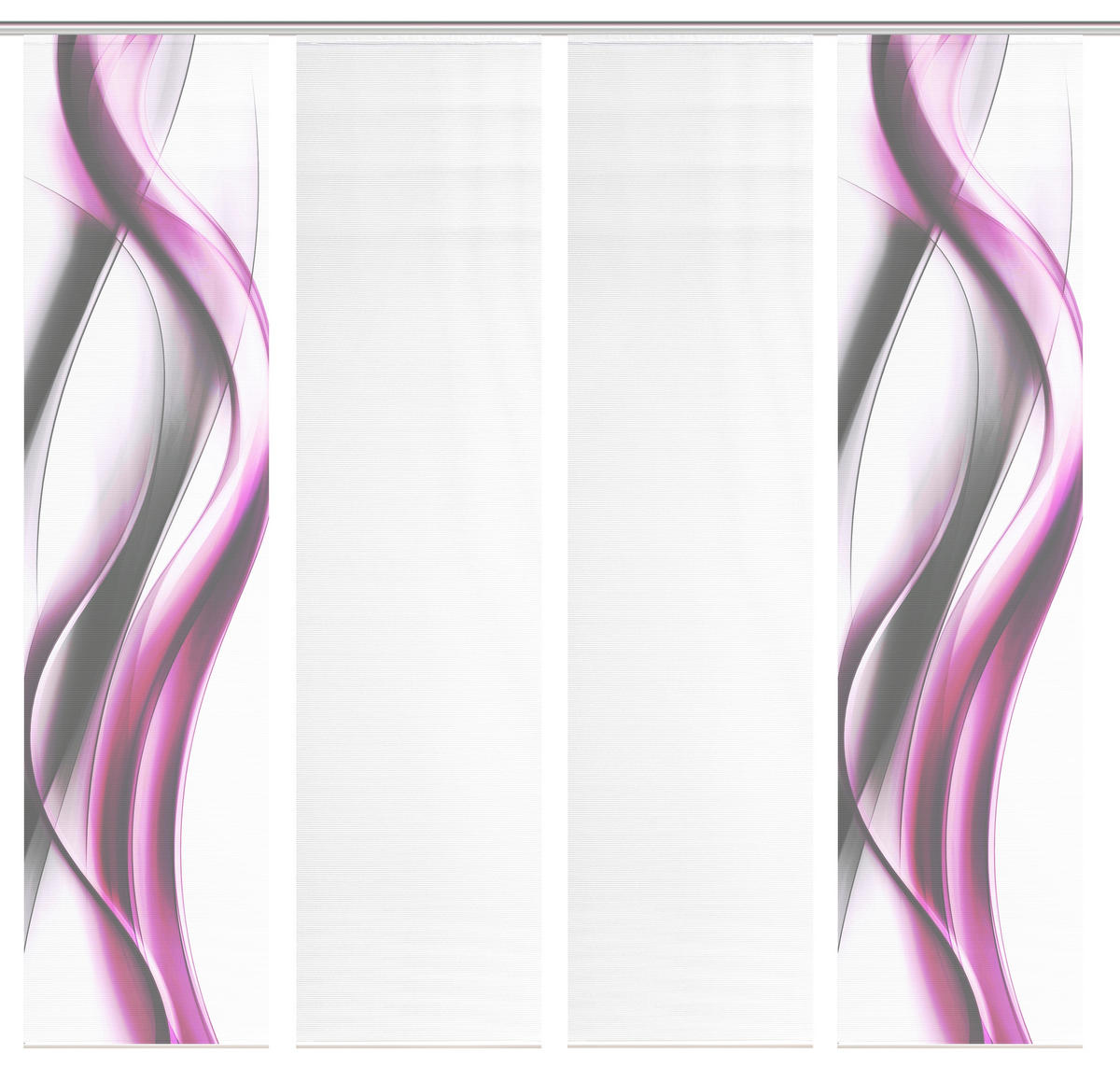 FLÄCHENVORHANG  4 Stück  blickdicht  60/260 cm   - Pink/Weiß, Design, Textil (60/260cm)