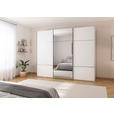 SCHWEBETÜRENSCHRANK 271/223/68 cm 3-türig Weiß  - Alufarben/Weiß, KONVENTIONELL, Glas/Holzwerkstoff (271/223/68cm) - Novel