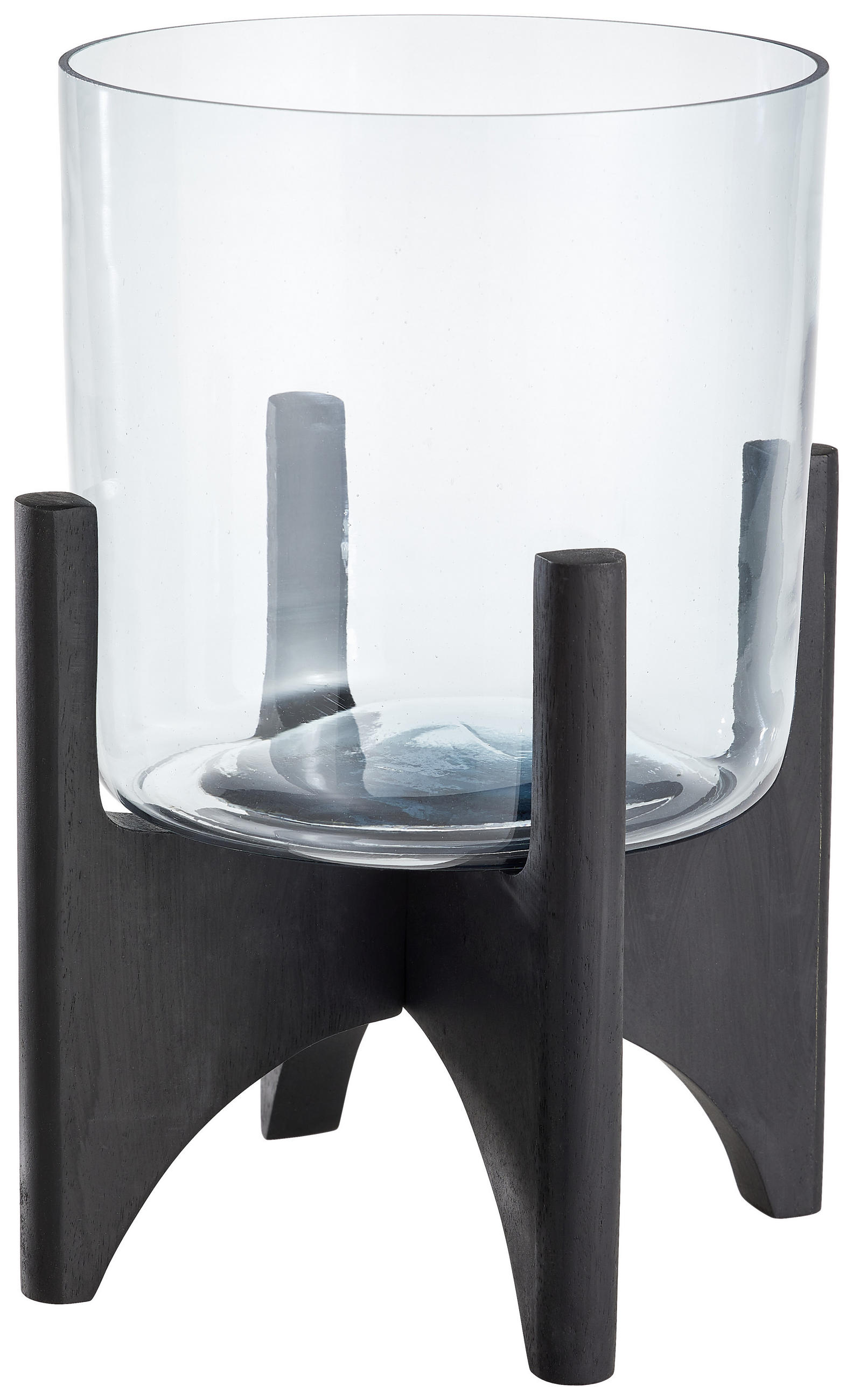 VASE  - Schwarz, Basics, Glas/Holz (22,5/32,5/22,5cm) - Light & Living