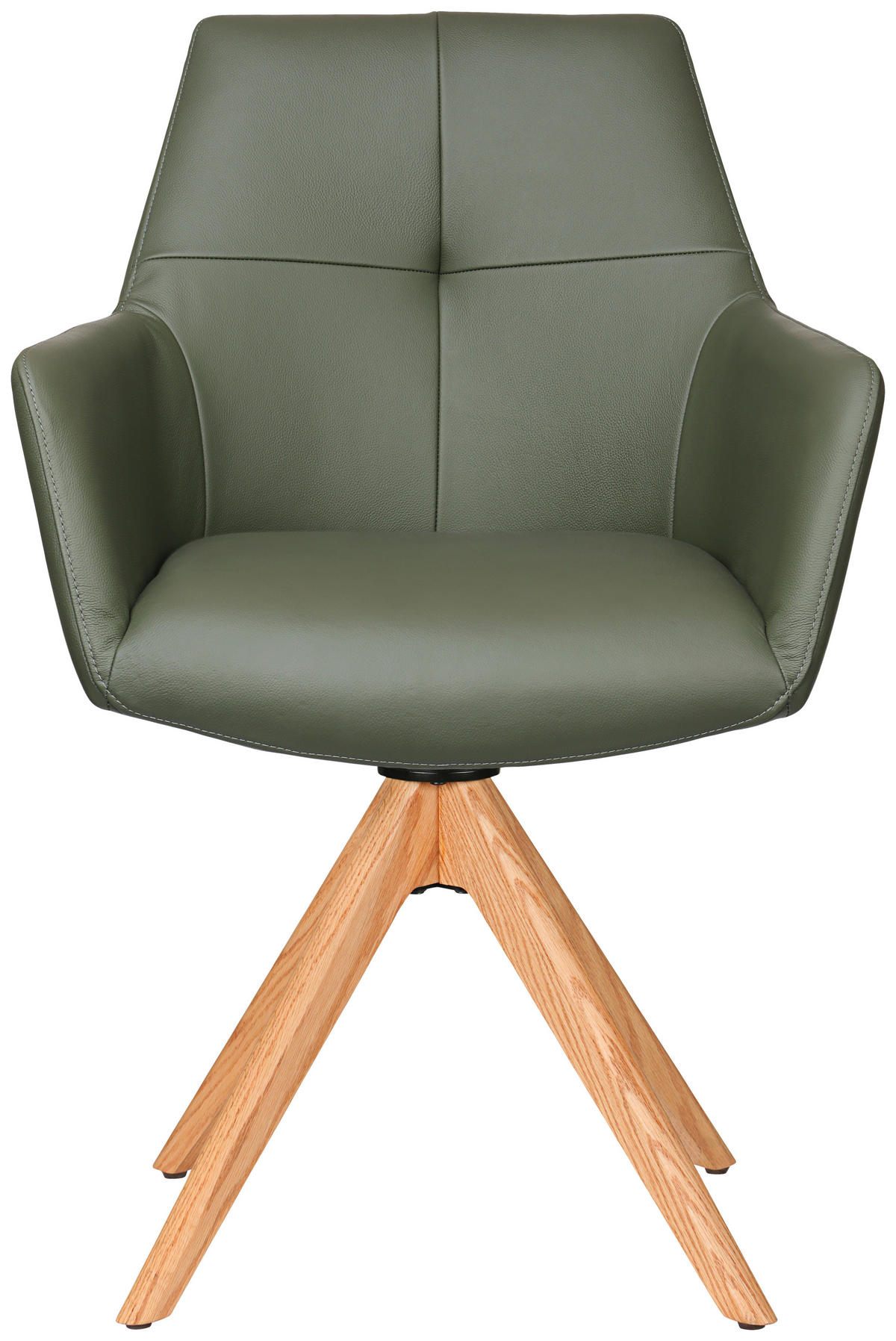 ARMLEHNSTUHL  in Echtleder pigmentiert  - Eichefarben/Naturfarben, KONVENTIONELL, Leder/Holz (59,5/87/63cm) - Novel