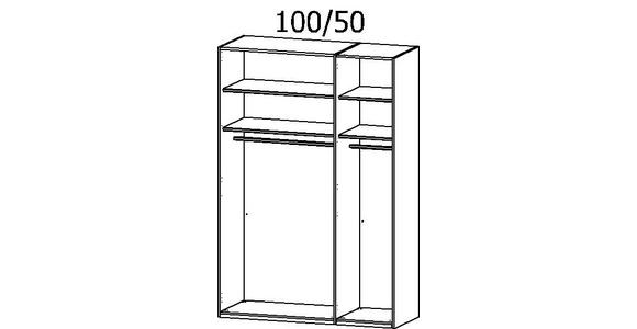 DREHTÜRENSCHRANK 151/223/60 cm 3-türig Weiß - Silberfarben/Weiß, Design, Holzwerkstoff/Kunststoff (151/223/60cm) - Novel