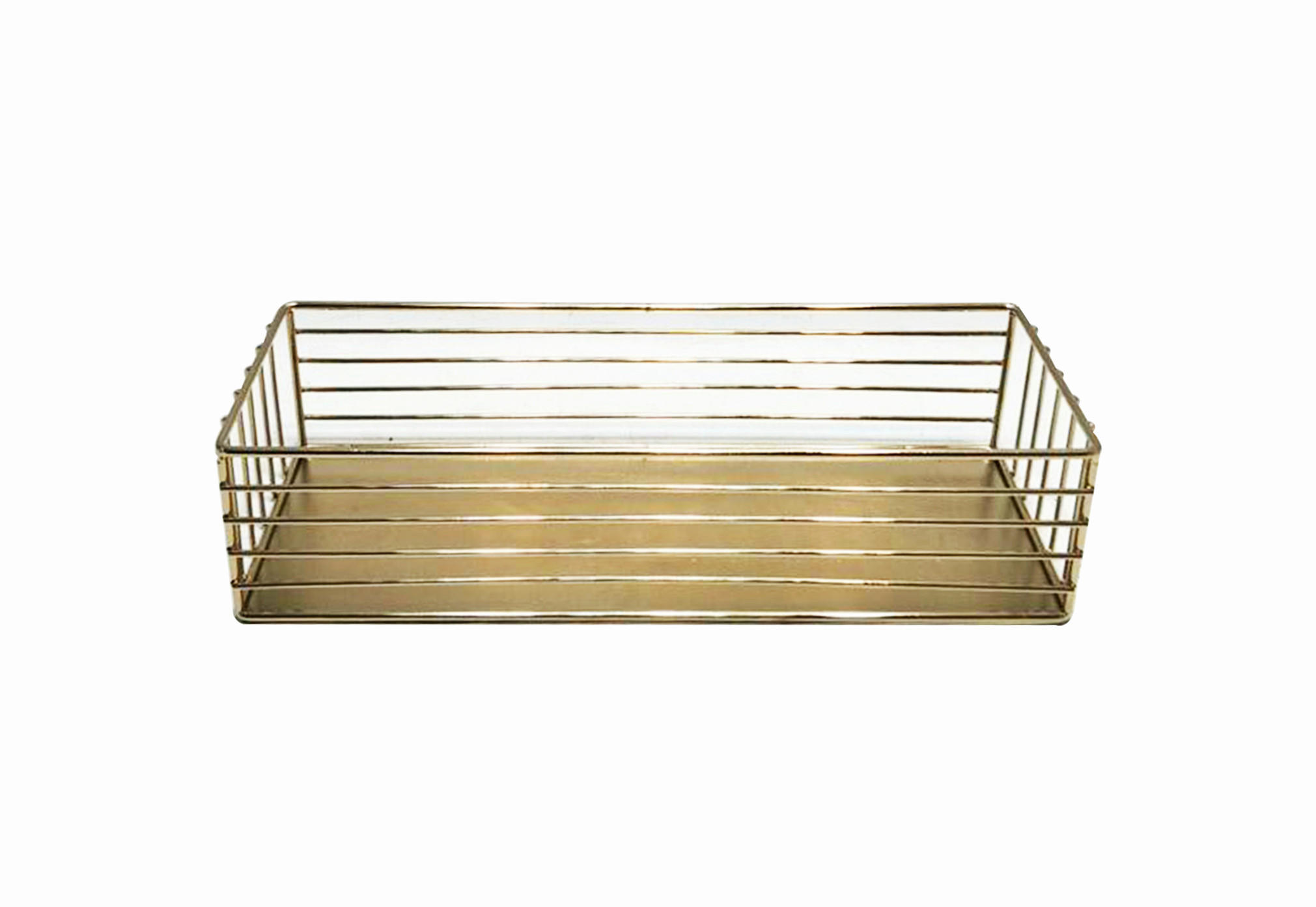 Metallkorb  - Goldfarben, Trend, Metall (25/8/6,5cm) - Ambia Home