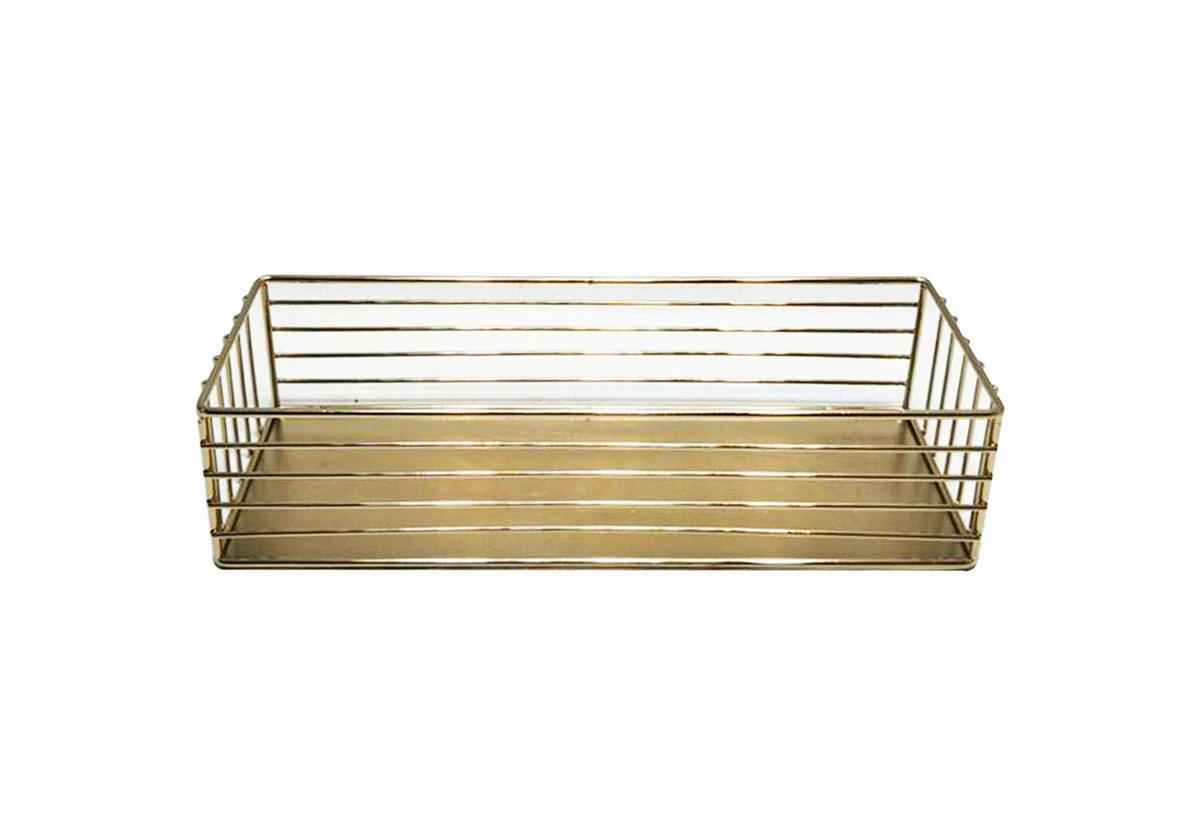 Metallkorb  - Goldfarben, Trend, Metall (25/8/6,5cm) - Ambia Home