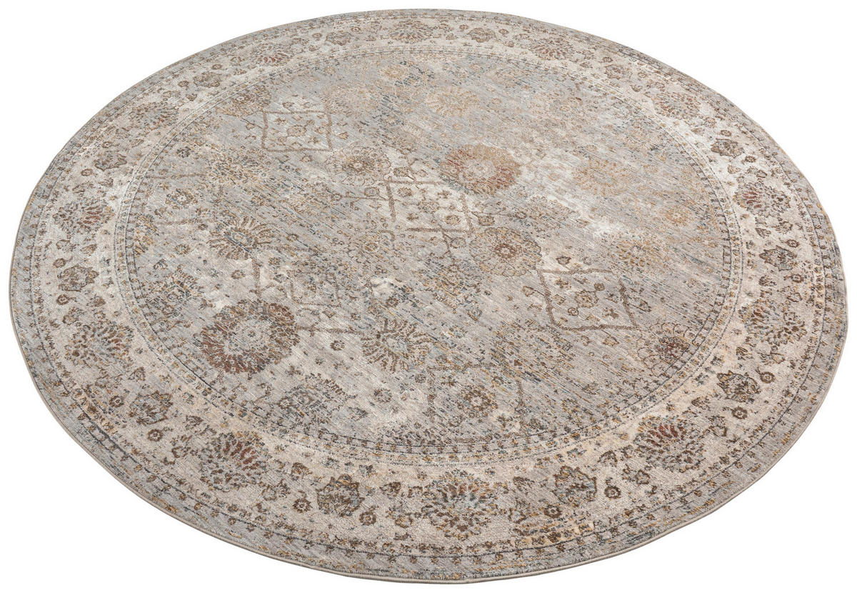VINTAGE-TEPPICH 200 cm Paulien Grau, Beige rund  - Beige/Grau, Design, Textil (200cm) - Dieter Knoll