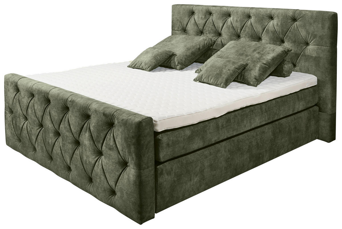 POSTEL BOXSPRING, 180/200 cm,  - zelená, Lifestyle, kompozitní dřevo/textil (180/200cm) - MID.YOU