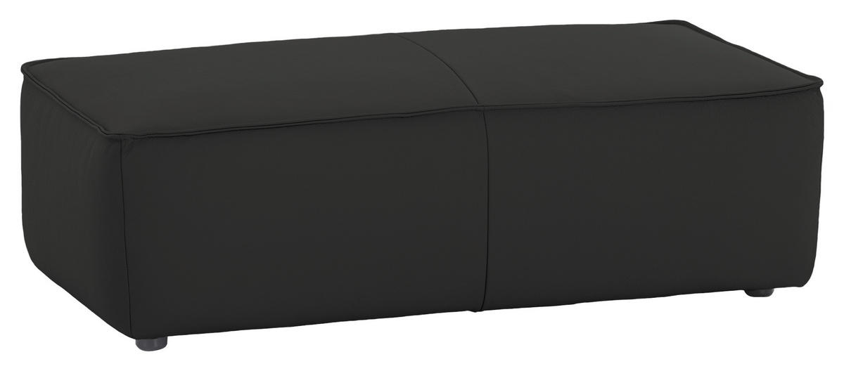 HOCKER in Leder Graphitfarben  - Schwarz/Graphitfarben, Modern, Leder/Kunststoff (120/39/60cm) - W.Schillig