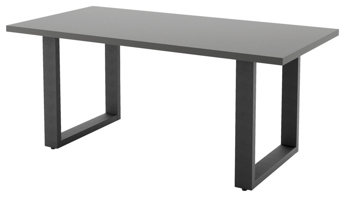 ESSTISCH 200/90/75 cm  Holzwerkstoff in verschiedenen Holzdekoren erhältlich Grau  - Schwarz/Grau, Design, Holzwerkstoff/Metall (200/90/75cm) - Livetastic