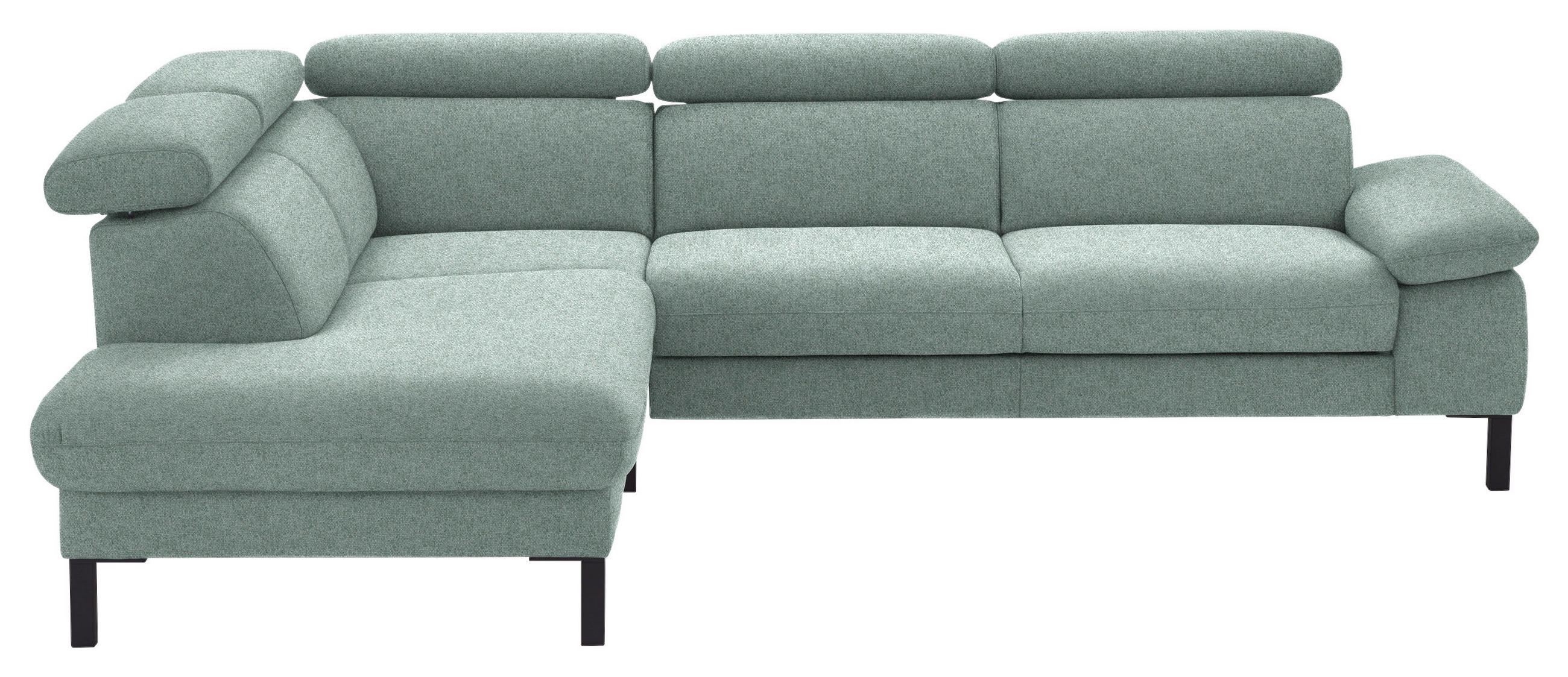 ECKSOFA in Flachgewebe Mintgrün  - Schwarz/Mintgrün, Design, Holzwerkstoff/Textil (217/272cm) - Pure Home Comfort