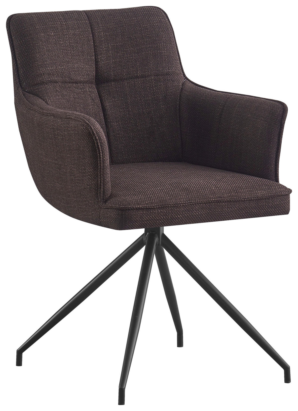 ARMLEHNSTUHL  in Eisen Webstoff  - Schwarz/Braun, Design, Textil/Metall (58/84/62,5cm) - Novel