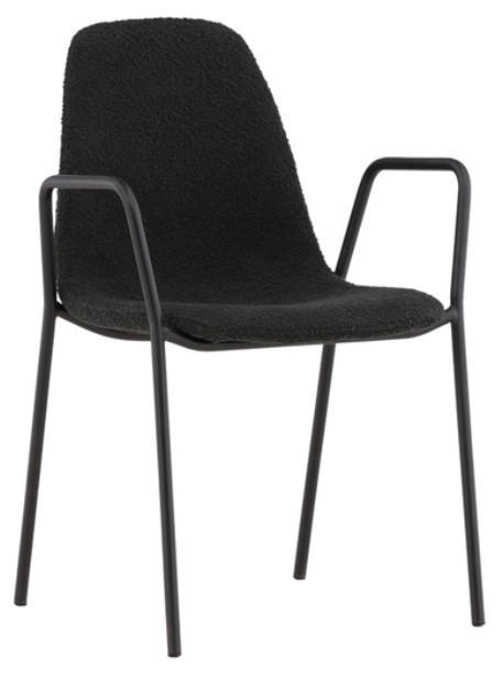 STOL stål bouclé  - svart, Design, metall/textil (56/80/60cm) - Niels Andersson