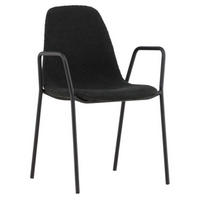 STOL stål bouclé  - svart, Design, metall/textil (56/80/60cm) - Niels Andersson