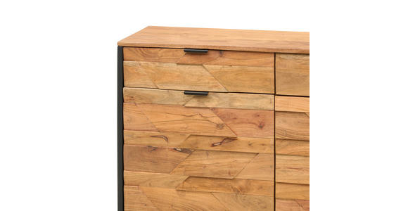SIDEBOARD 175/86/40 cm  - Schwarz/Akaziefarben, Trend, Holz/Metall (175/86/40cm) - Ambia Home