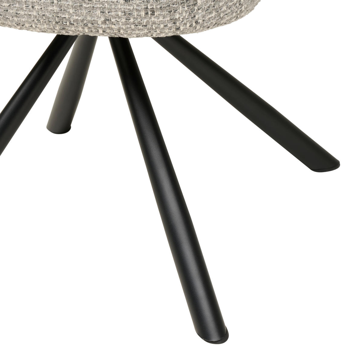 ARMLEHNSTUHL  Sitzfläche 360° drehbar Webstoff  - Hellgrau/Schwarz, MODERN, Textil/Metall (60/84/64cm) - MID.YOU