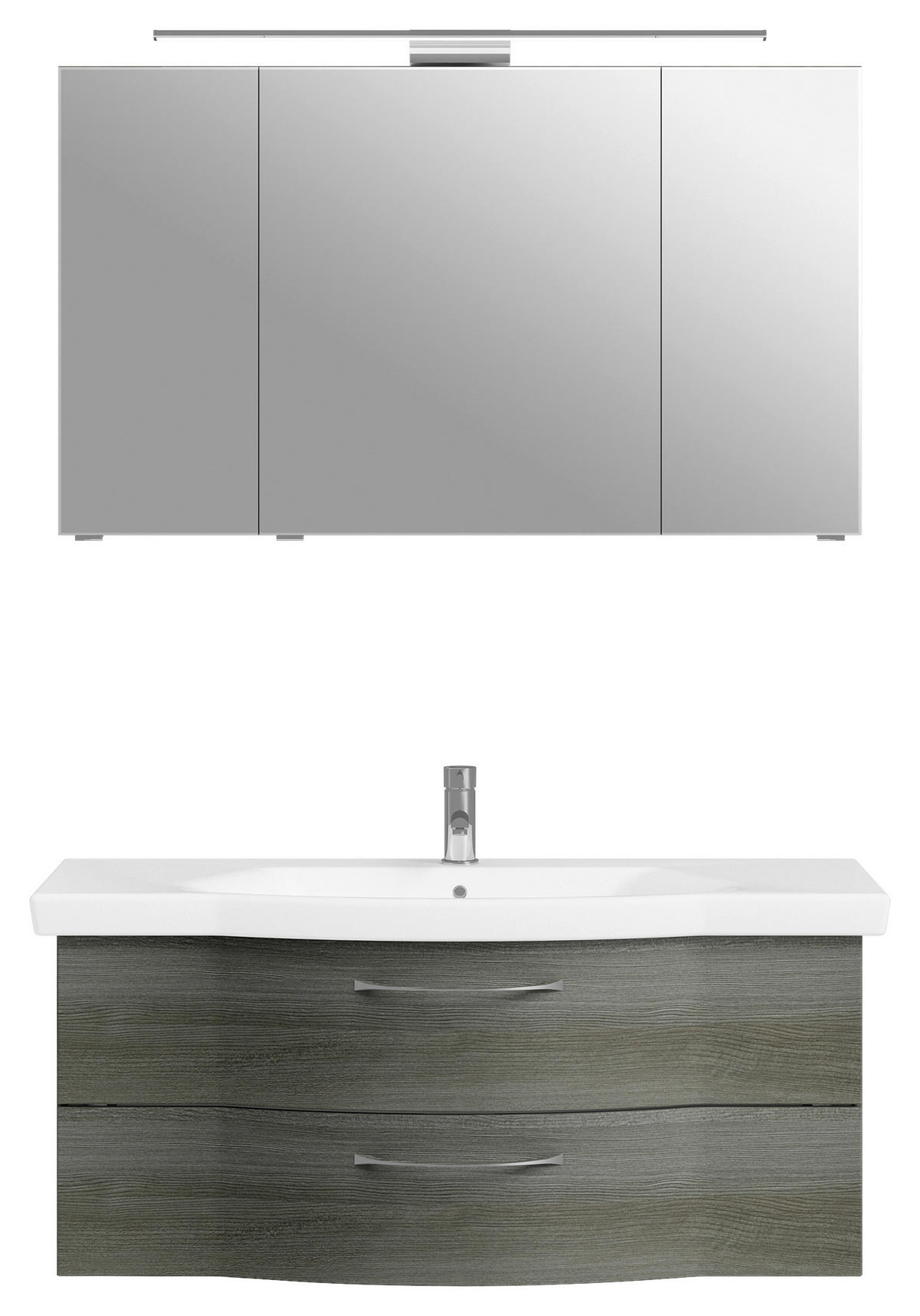 BADEZIMMER 3-teilig  in 122 cm  - Chromfarben/Graphitfarben, KONVENTIONELL, Glas/Keramik (122cm) - Pelipal