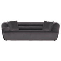 BIGSOFA Samt Anthrazit  - Anthrazit/Schwarz, KONVENTIONELL, Kunststoff/Textil (240/73/100cm) - Carryhome