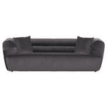 BIGSOFA Samt Anthrazit  - Anthrazit/Schwarz, KONVENTIONELL, Kunststoff/Textil (240/73/100cm) - Carryhome