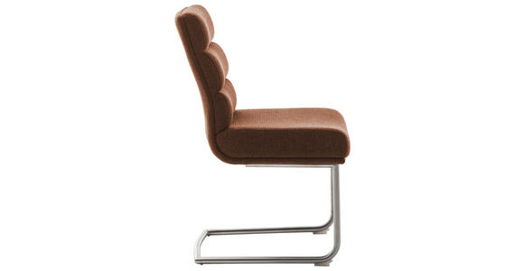 SCHWINGSTUHL in Edelstahl Webstoff - Edelstahlfarben/Rostfarben, Design, Textil/Metall (47/90/64cm) - Dieter Knoll