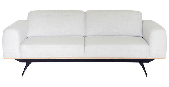 3-SITZER-SOFA in Struktur Weiß - Schwarz/Weiß, Design, Textil/Metall (205/76-97/102cm) - Novel