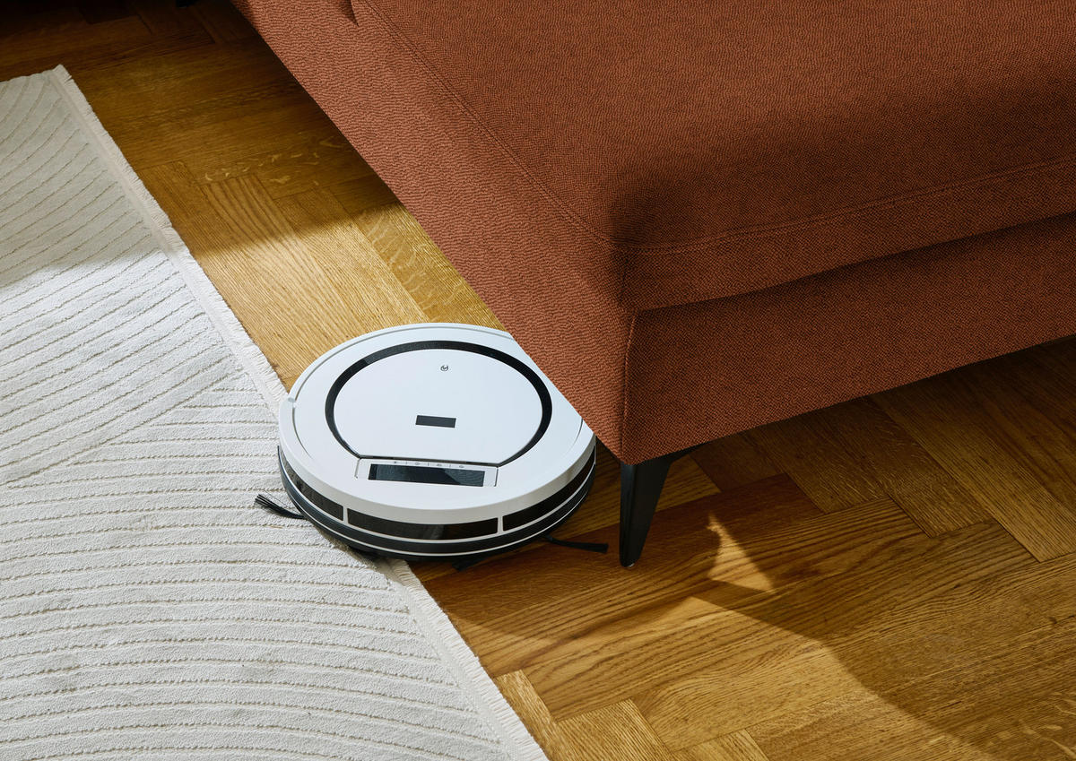 WOHNLANDSCHAFT  in Chenille Rostfarben  - Rostfarben/Schwarz, Design, Textil/Metall (198/369/255cm) - Beldomo Style