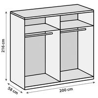 DREHTÜRENSCHRANK  in Sahara  - Schwarz/Sahara, MODERN, Holzwerkstoff/Metall (200/216/58cm) - MID.YOU