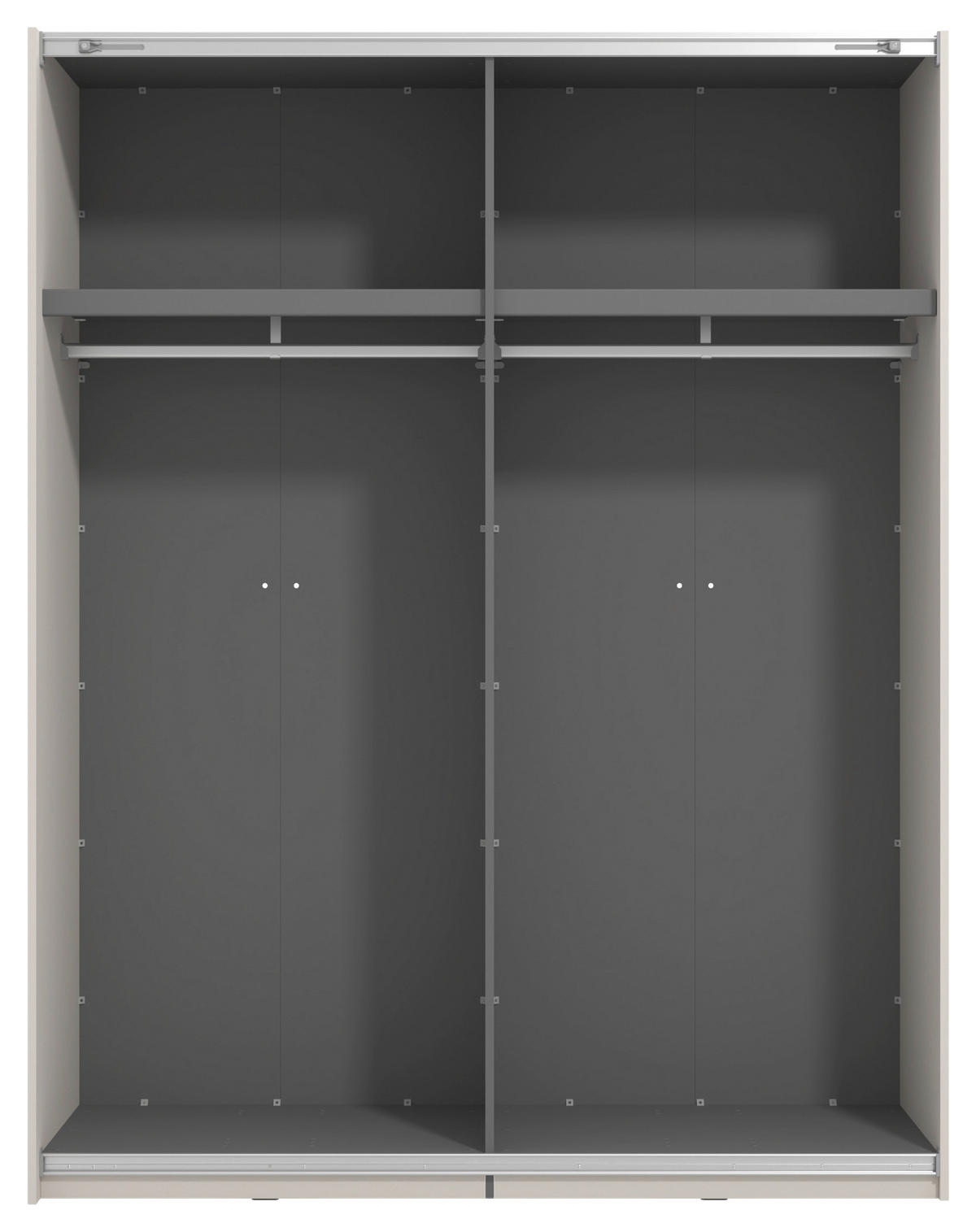 SKRIŇA S POS. DVER. – HOR.VED, kašmírová, 150/217,5/61 cm - čierna/kašmírová, Basics, kov/kompozitné drevo (150/217,5/61cm) - Xora