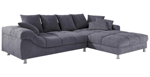 ECKSOFA in Webstoff Dunkelgrau  - Dunkelgrau, Design, Textil/Metall (332/227cm) - Carryhome