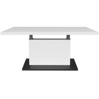COUCHTISCH Lift rechteckig Schwarz, Weiß Hochglanz  - Weiß Hochglanz/Schwarz, Design, Holzwerkstoff/Metall (120/55-69/70cm) - MID.YOU