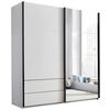 SCHWEBETÜRENSCHRANK 215/225,5/60,5 cm 2-türig Schwarz, Weiß  - Schwarz/Weiß, MODERN, Glas/Holzwerkstoff (215/225,5/60,5cm) - Xora