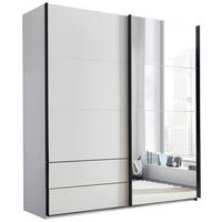 SCHWEBETÜRENSCHRANK 215/225,5/60,5 cm 2-türig Weiß, Schwarz  - Schwarz/Weiß, MODERN, Glas/Holzwerkstoff (215/225,5/60,5cm) - Xora