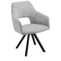 ARMLEHNSTUHL drehbar  in Mikrofaser  - Schwarz, Design, Holz/Textil (57/84/57cm) - Voleo